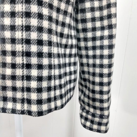 Talbots Womens 14 Black White Buffalo Plaid jacket - Picture 3 of 7